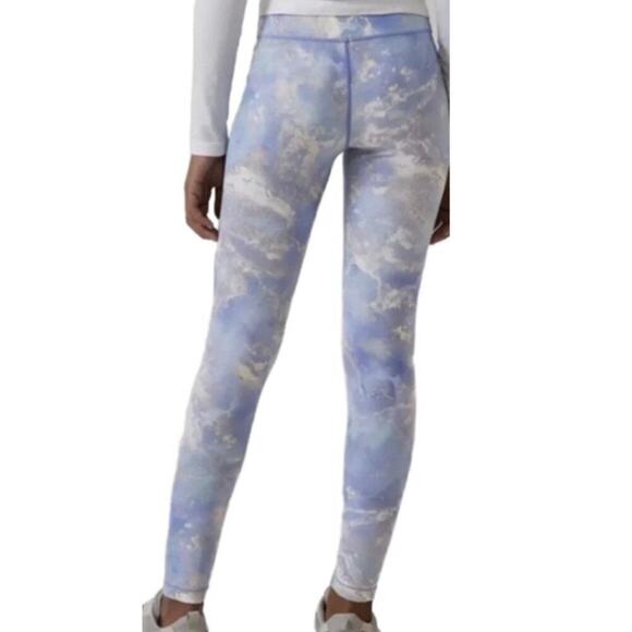 Athleta Girl NWT High Rise Chit Chat Tight Blue Marble Sky Swirl Size XXL 16 - Picture 2 of 9